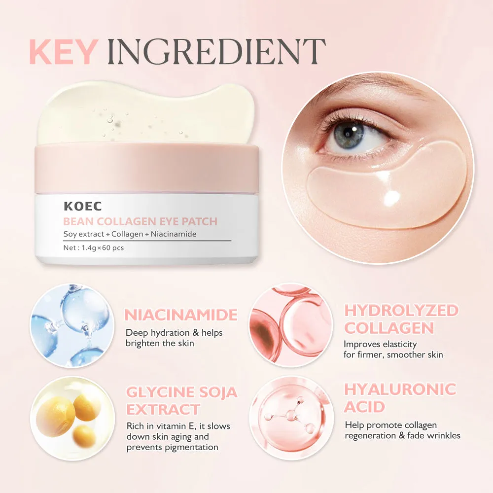 KOEC Bean Collagen øjenmaske 60 stk mod hævelse