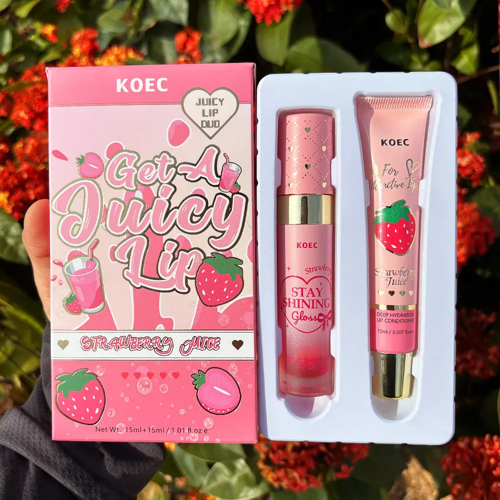 KOEC Strawberry Juicy læbesæt balm og olie jordbær