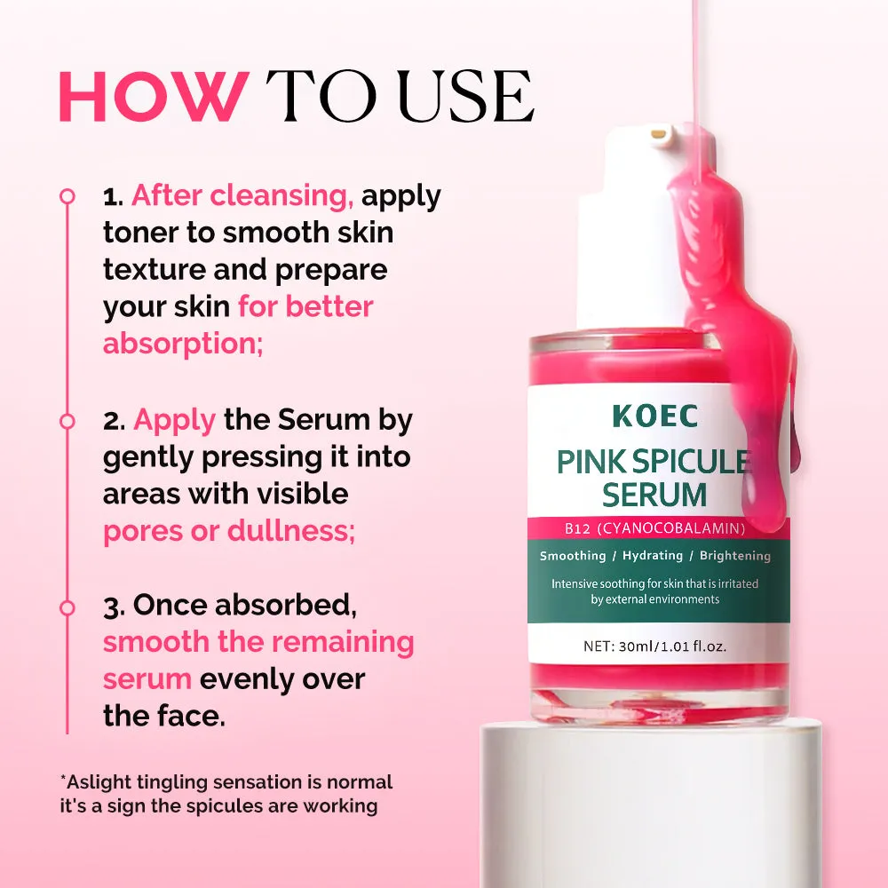 KOEC Pink Spicule Facial Serum øjenserum mod poser 30 ml