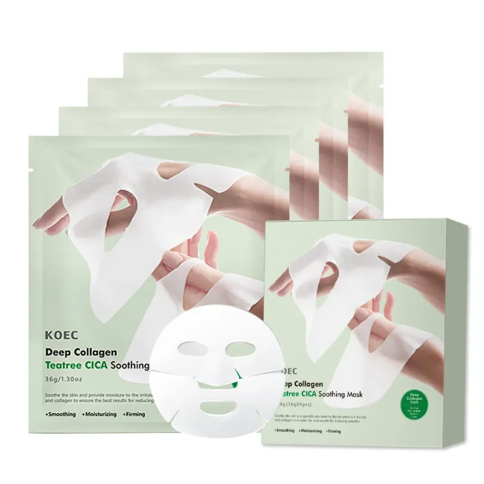 KOEC Deep Collagen Teatree CICA Maske 4 stk fugtgivende