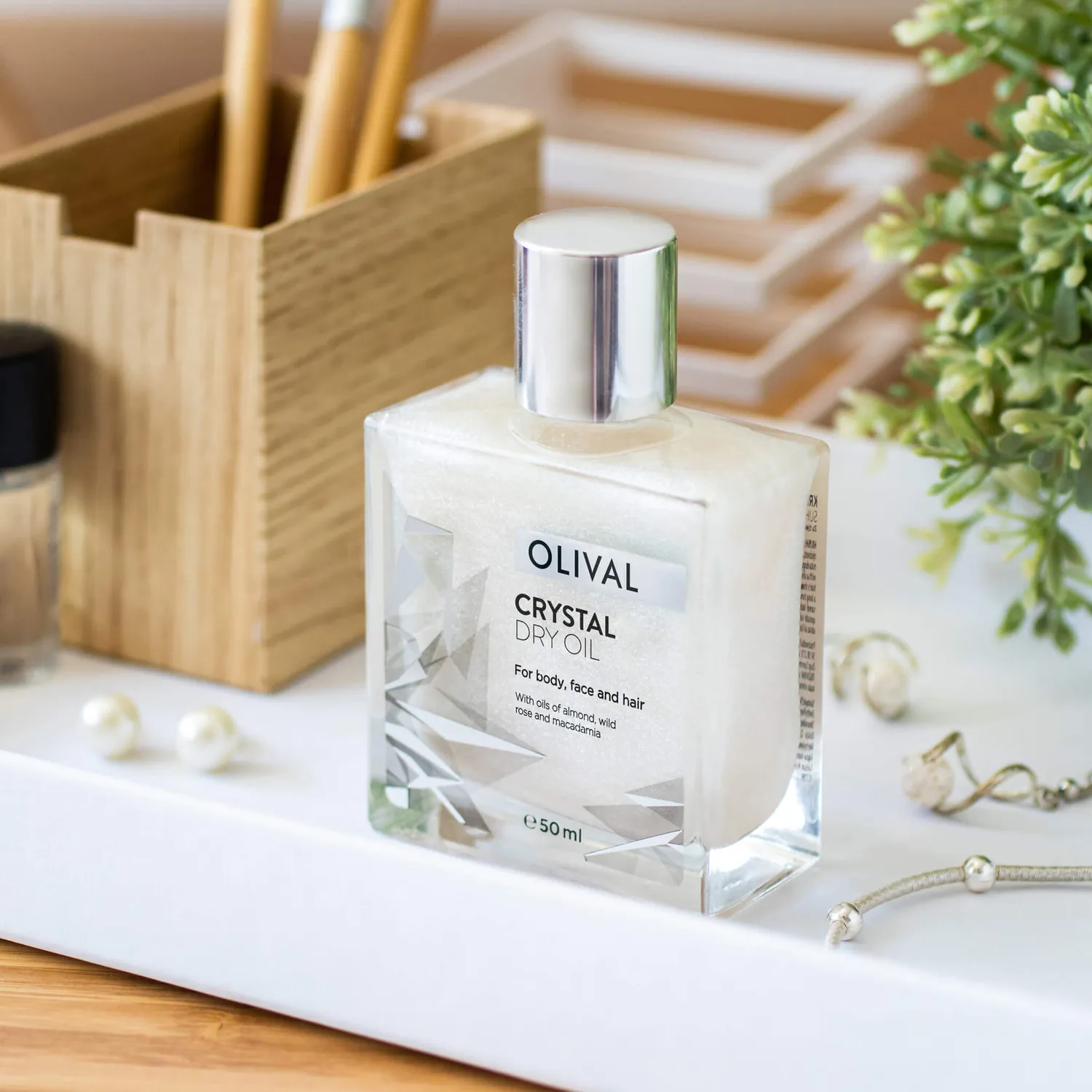 Olival Professional Crystal Dry Oil tørolie sølvglimmer