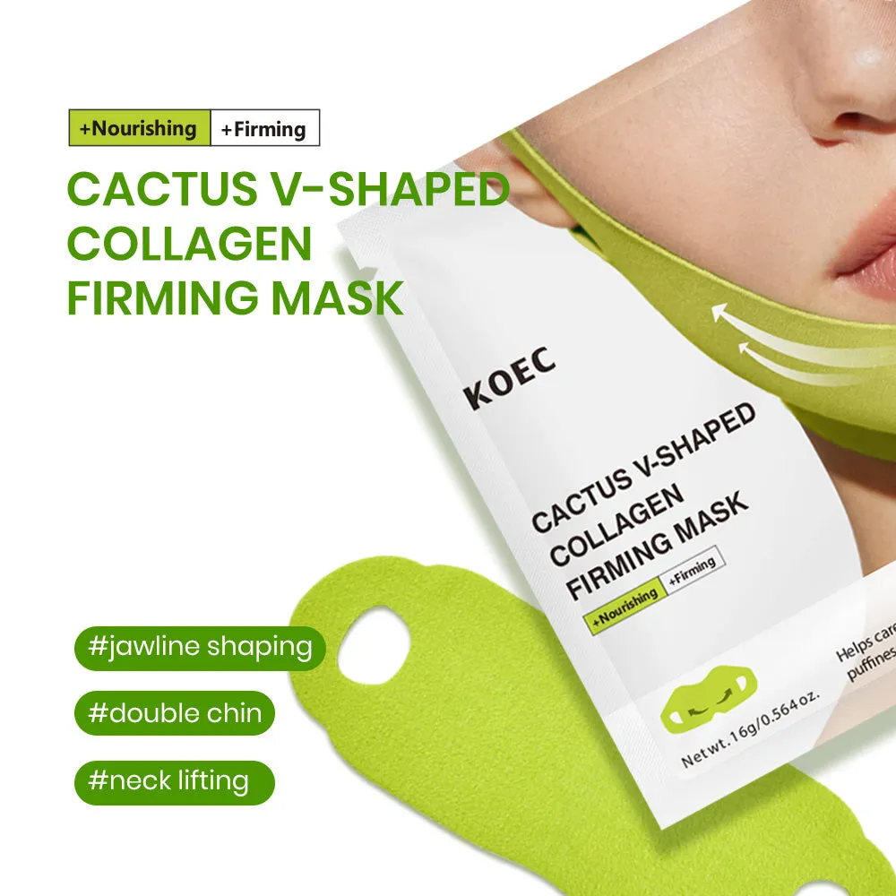 KOEC Cactus V-Shaped Collagen ansigtsmaske til kæbe