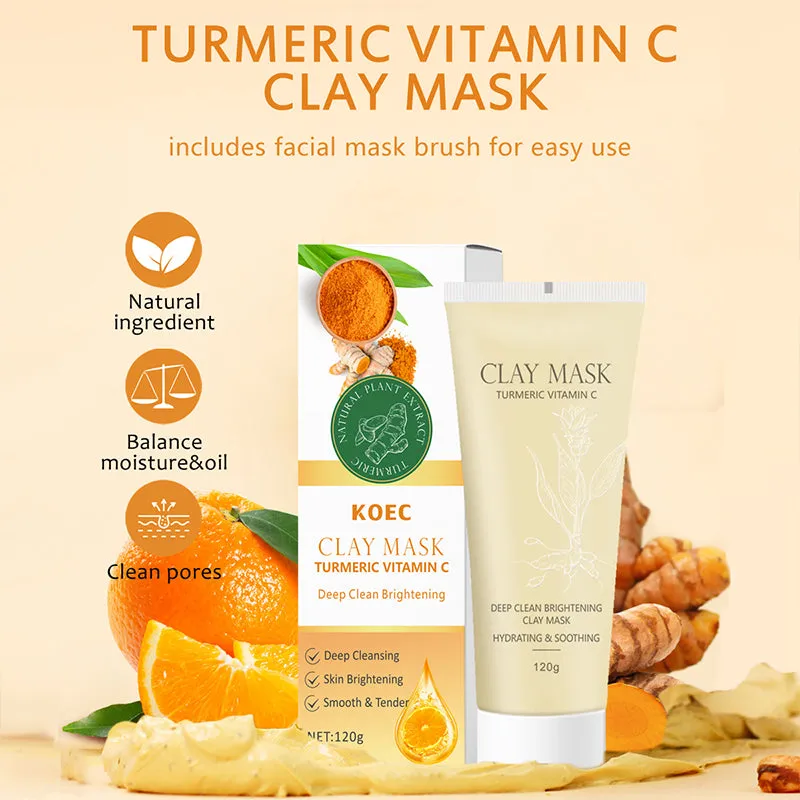 KOEC Turmeric Vitamin C Deep Clean Brightening lermaske 1 stk opklarende