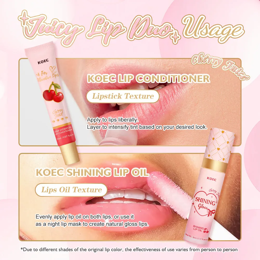 KOEC Cherry Juicy læbesæt balm+olie kirsebærduft