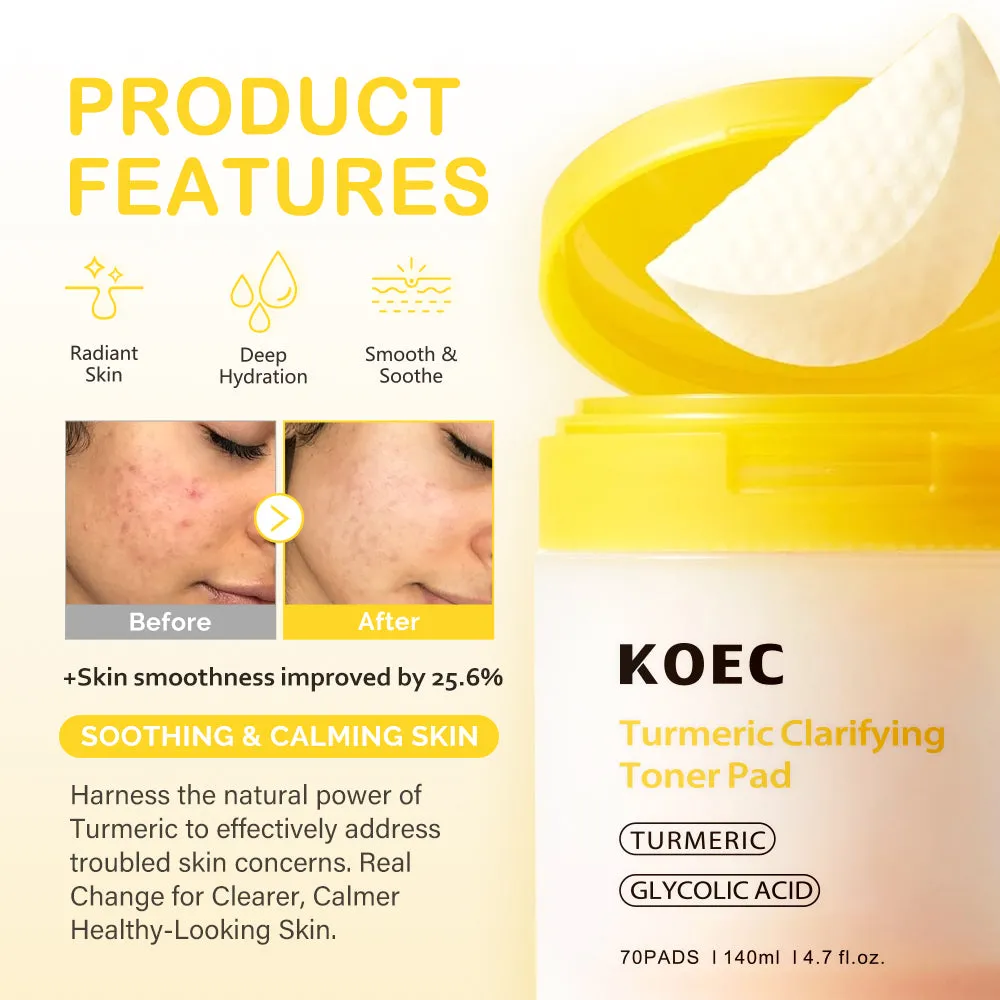 KOEC Turmeric toner pads 70 stk kojicsyre