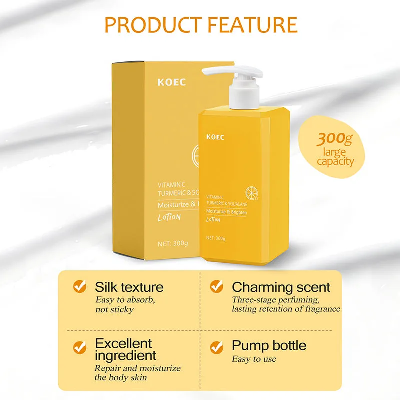 KOEC Turmeric Vitamin C Squalane bodylotion 300g glød