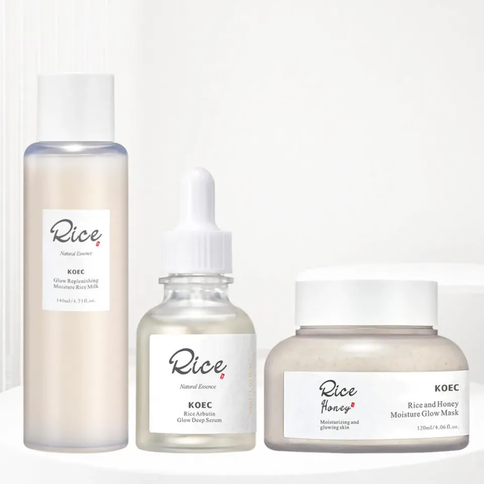 KOEC Rice Glow Moisture hudplejesæt 3 dele ris