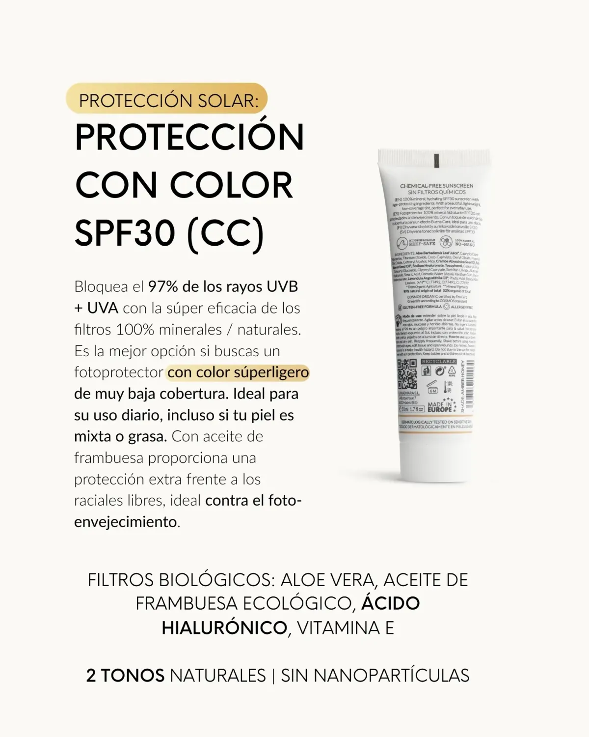 Dhyvana SPF30 CC Cream solcreme med farve mineral
