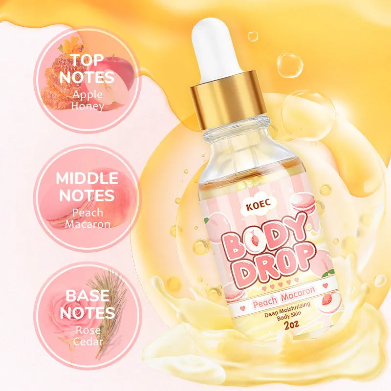 KOEC Peach Macaron kropsolie 2oz med fersken