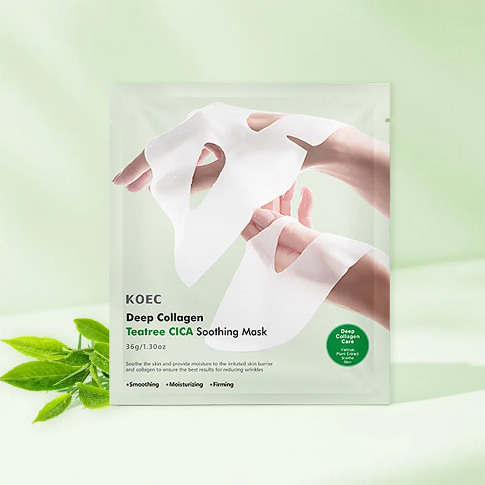 KOEC Deep Collagen Teatree CICA Maske 4 stk fugtgivende