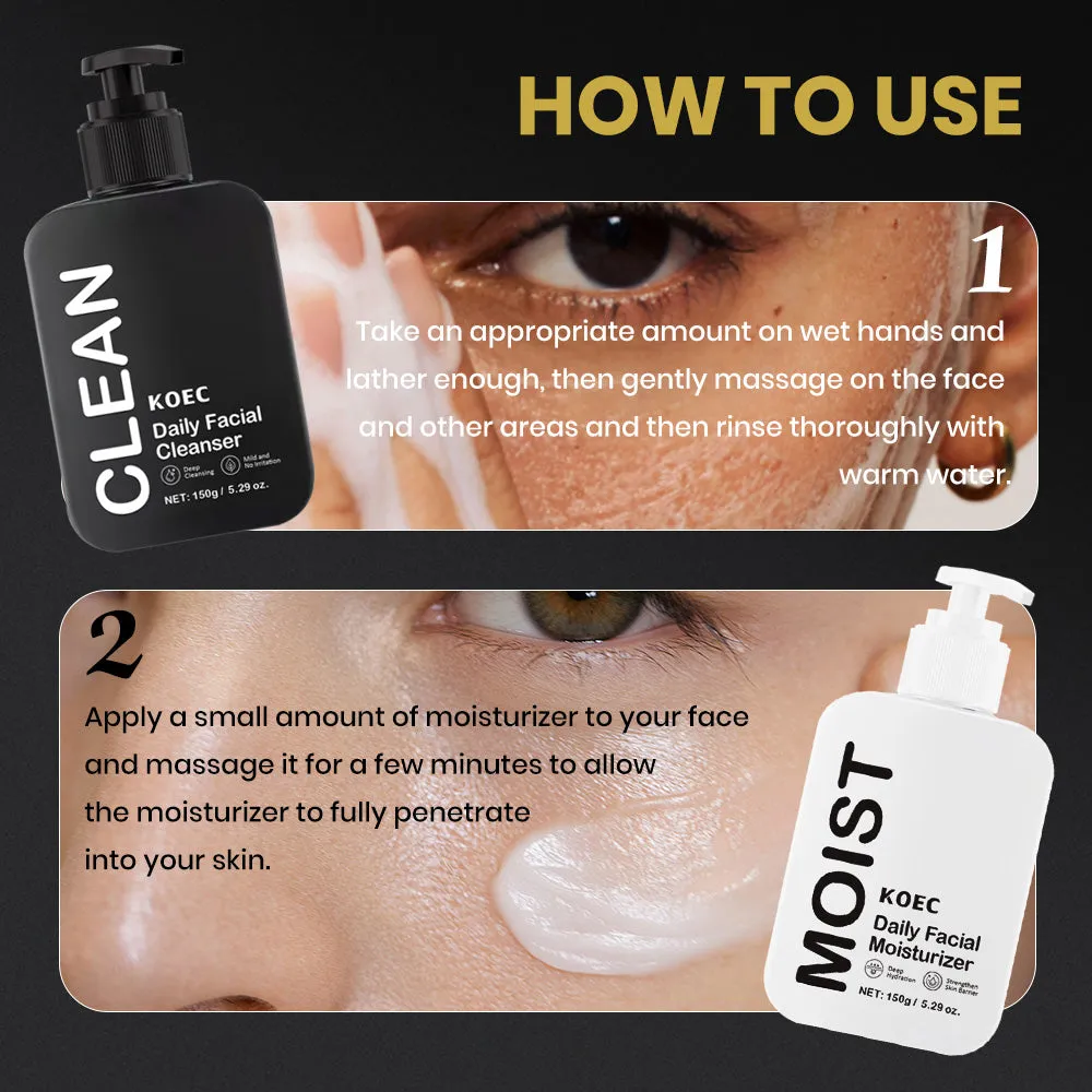 KOEC Men ansigtssæt creme + rens 2x150g uden parfume