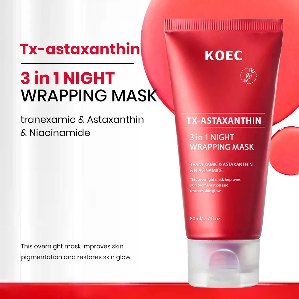 KOEC TXA Astaxanthin 3 in 1 natmaske 1 stk mod mørke pletter