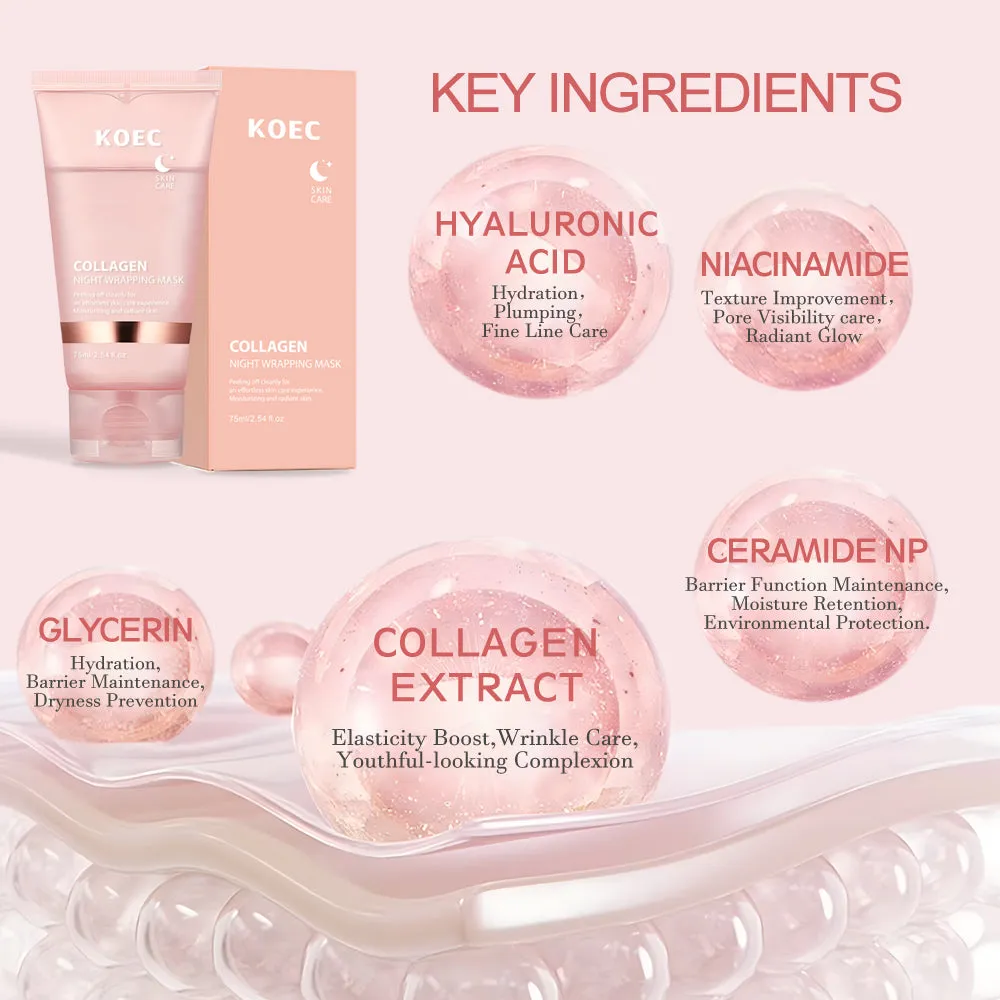 KOEC Collagen Night Wrapping Mask peel-off 1 stk med børste