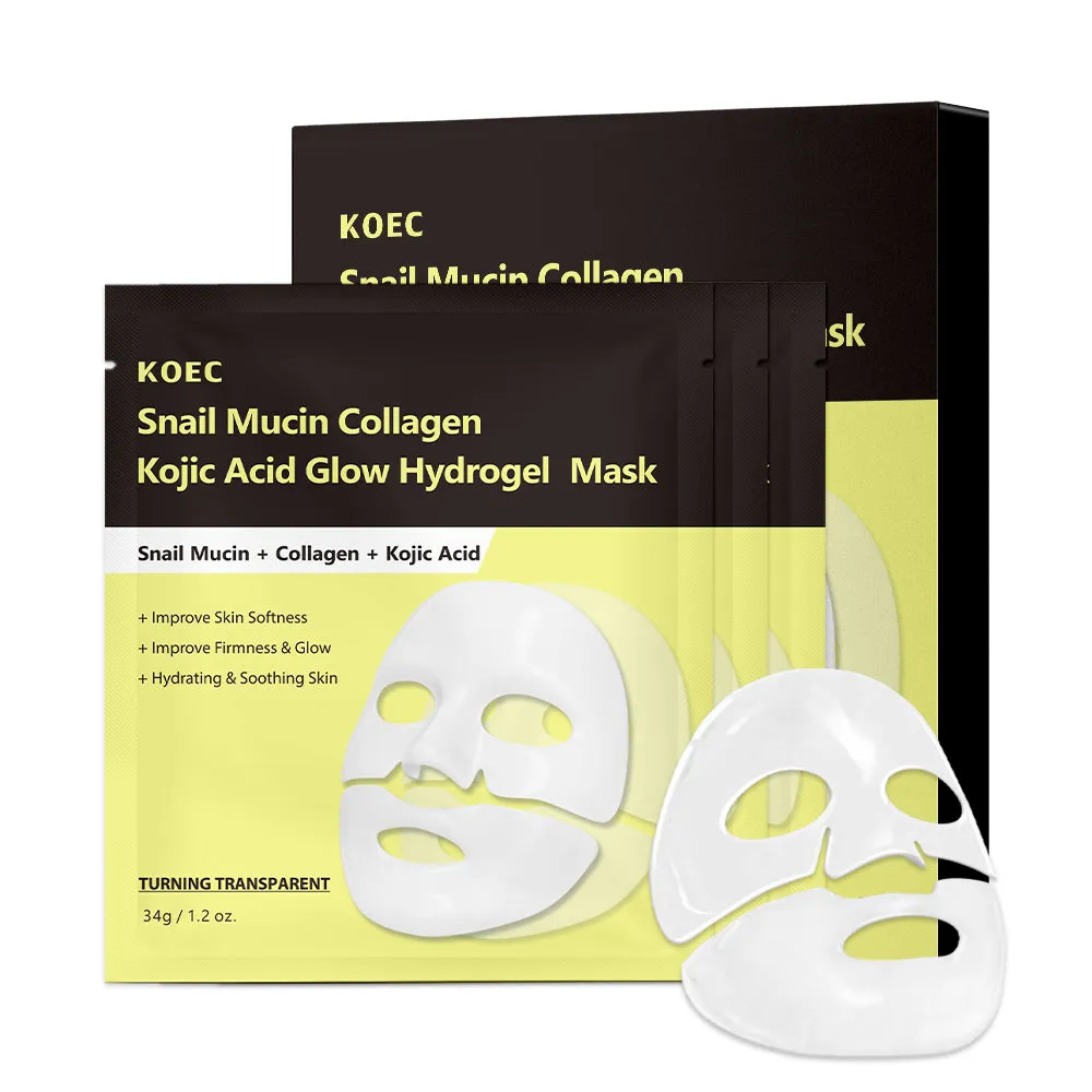 KOEC Snail Mucin Collagen Kojic Acid Glow Hydrogel Maske