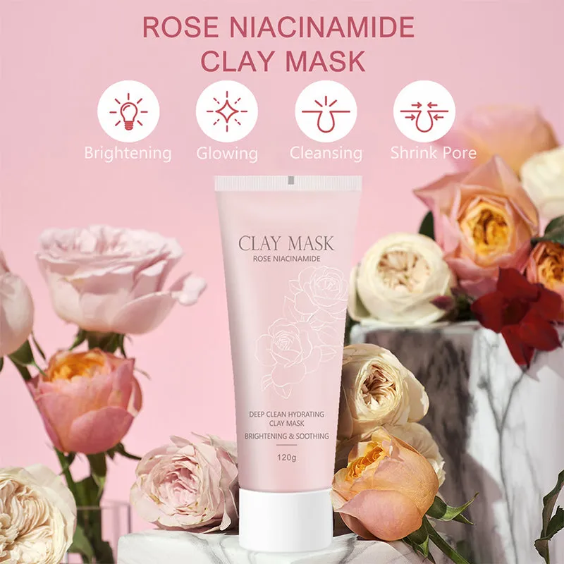 KOEC Rose Clay Mask lermaske med pensel rensende