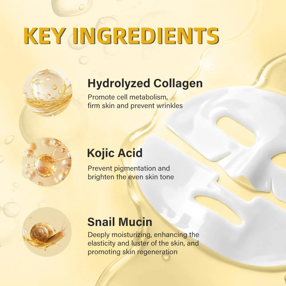 KOEC Snail Mucin Collagen Kojic Acid Glow Hydrogel Maske