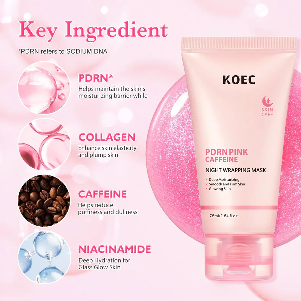 KOEC PDRN Coffeine Night Wrapping natmaske peel-off
