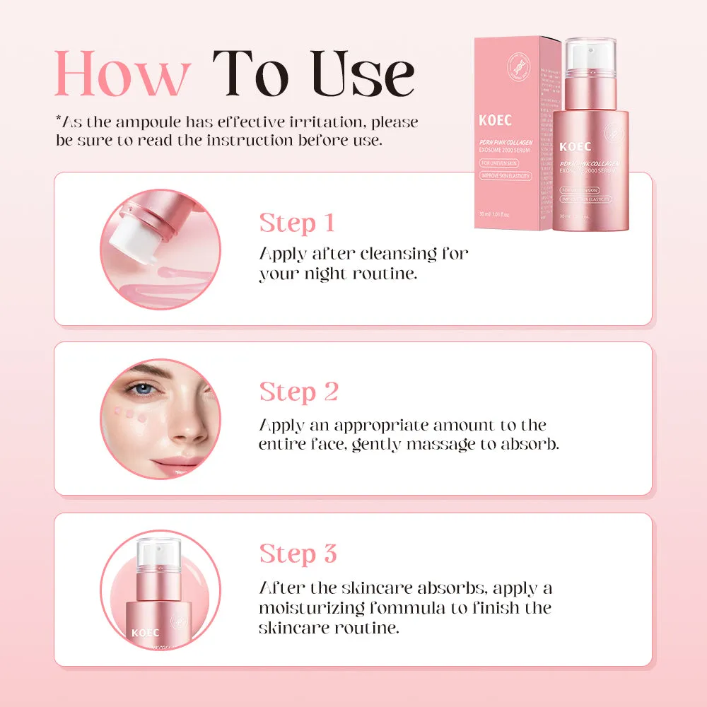 KOEC Pinke PDRN Collagen Exsome 2000 serum 1 stk til glød