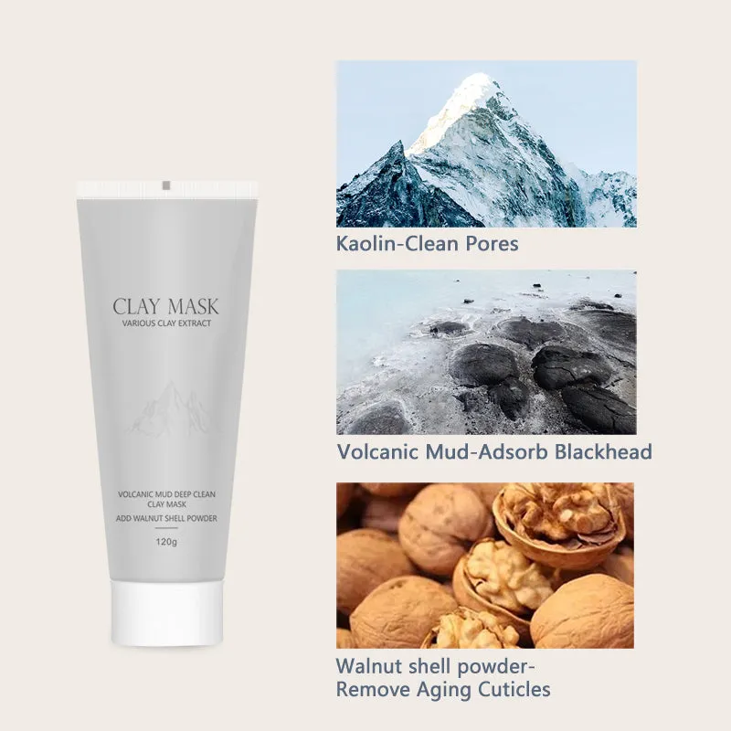 KOEC Volcanic Mud Clay lermaske 120g med børste