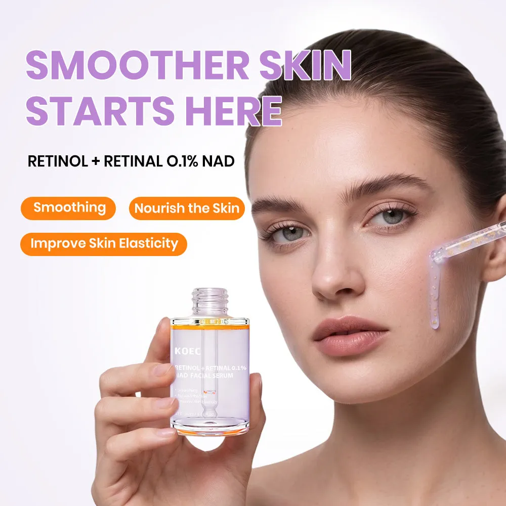 KOEC Retinol Retinal 0.1% NAD serum mod rynker og tekstur