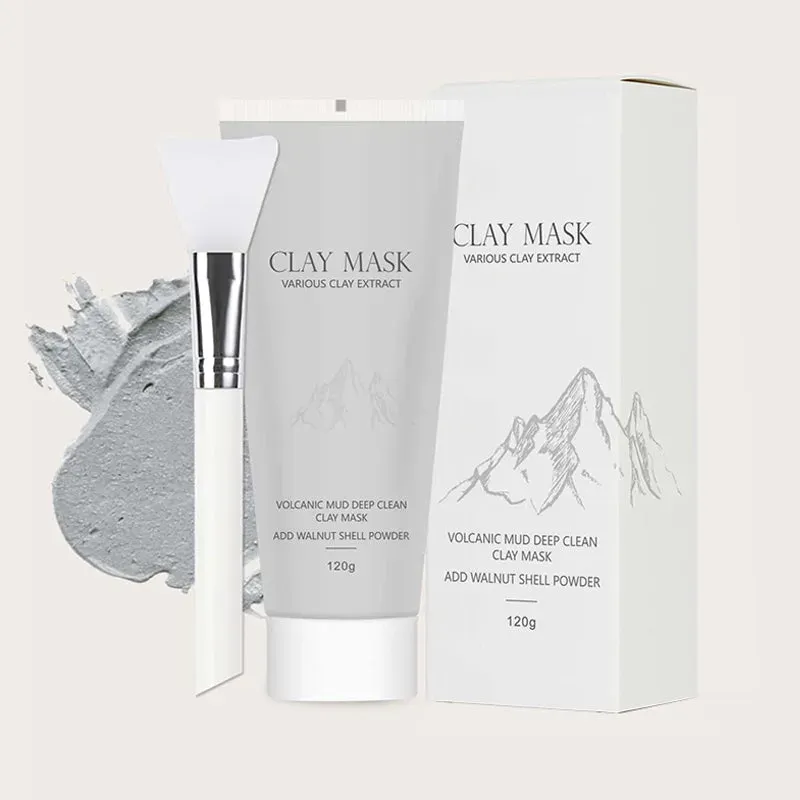 KOEC Volcanic Mud Clay lermaske 120g med børste