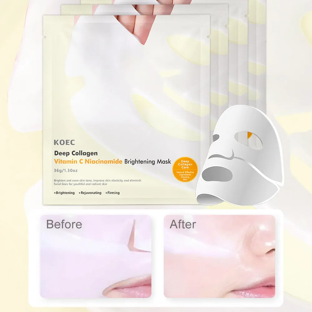KOEC VC Niacinamide Collagen ansigtsmaske 4 stk fugtgivende